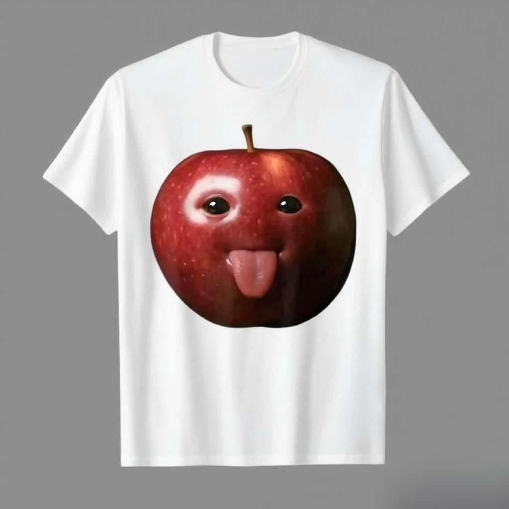 Funny Silly AI Apple Gen Z Meme BrainRot Humor Tongue Out T-shi...